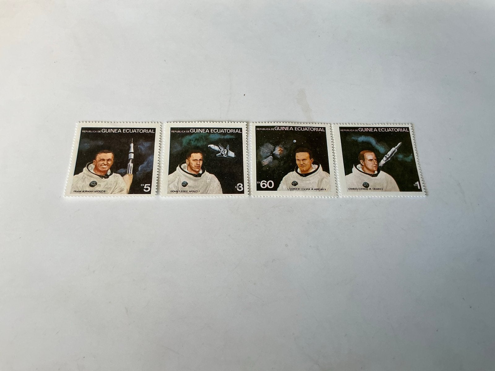 Equatoriaal Guinea postzegels astronauten (4 stuks), Ophalen of Verzenden, Na 1940, Postfris