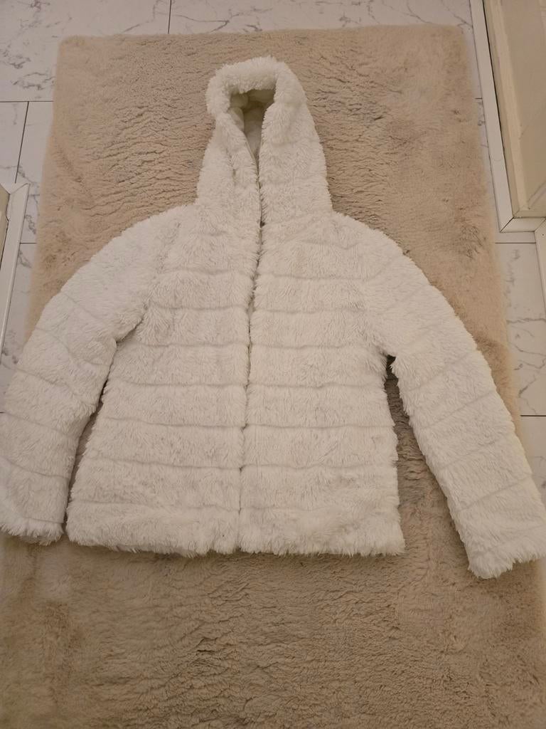 Witte omkeerbare jas met capuchon, Maat 38/40 (M), Wit, Ophalen of Verzenden, Onbekend
