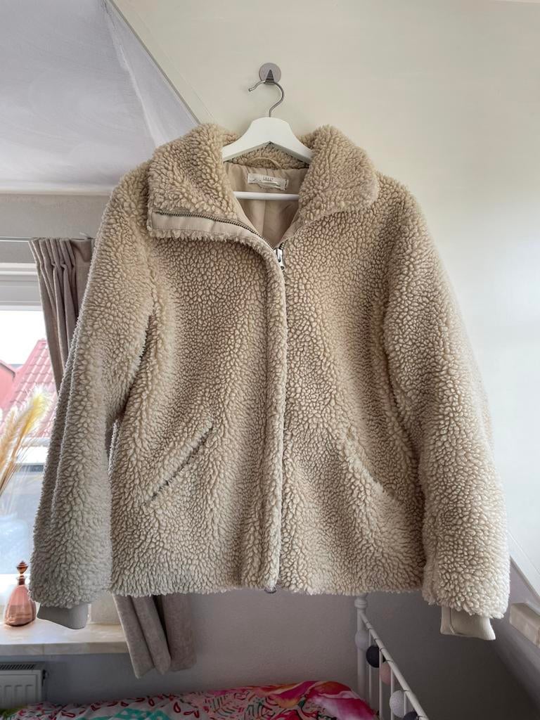 Teddy jas maat s beige h&m, Ophalen of Verzenden, Zo goed als nieuw, Maat 36 (S), Beige