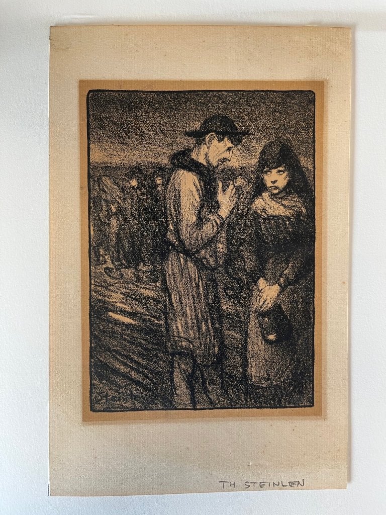 gesigneerde litho van Théophile-Alexandre Steinlen, Antiek en Kunst, Kunst | Litho's en Zeefdrukken, Origineel, Verzenden, Portret en Figuren