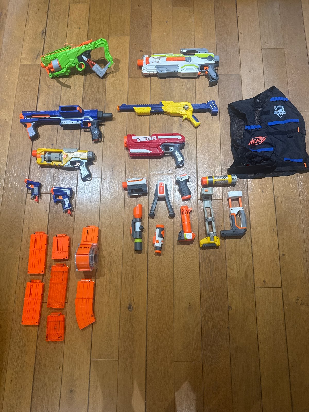 Grote Nerf Blaster Collectie met Accessoires en Vest, Ophalen, Gebruikt
