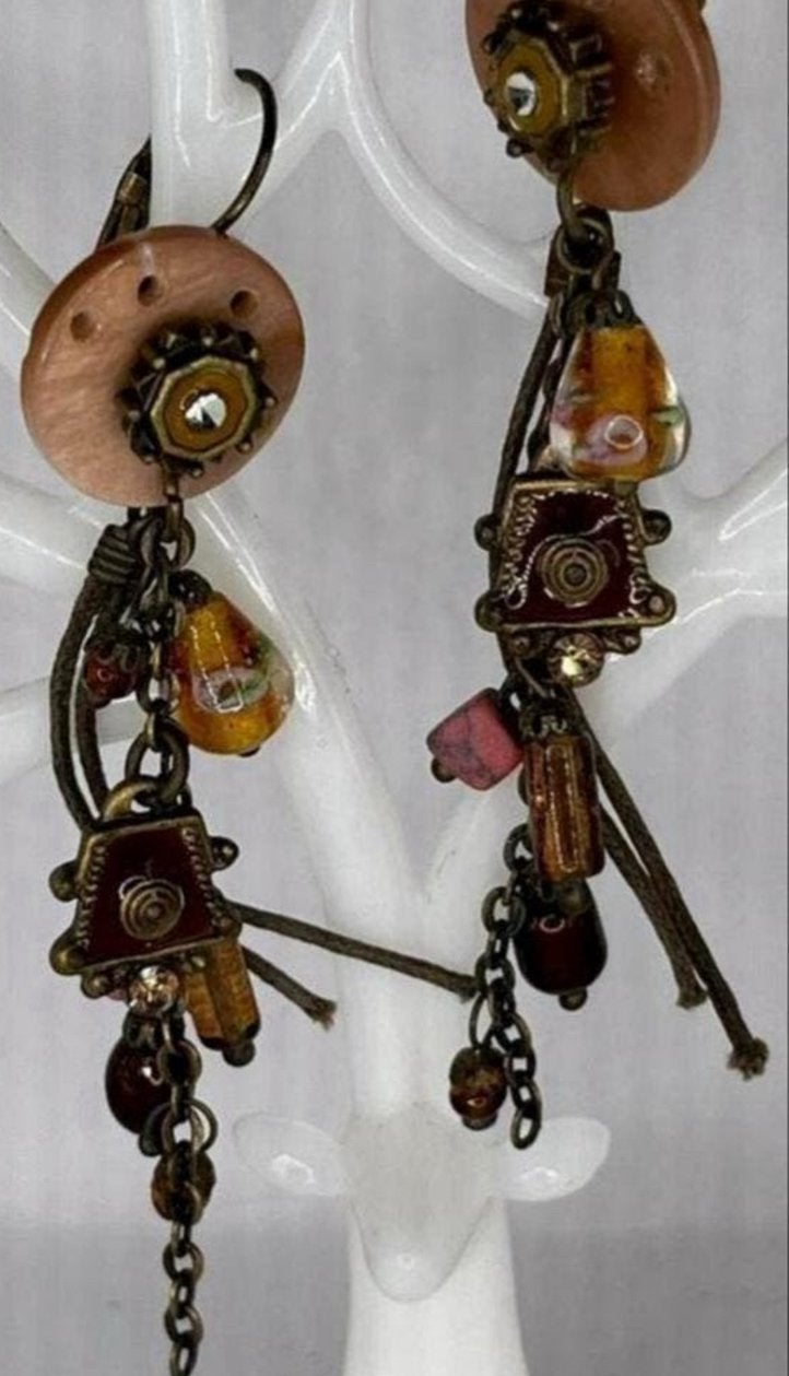 Lange oorbellen met diverse kleuren en kralen, Overige materialen, Hangers, Overige kleuren, Nieuw