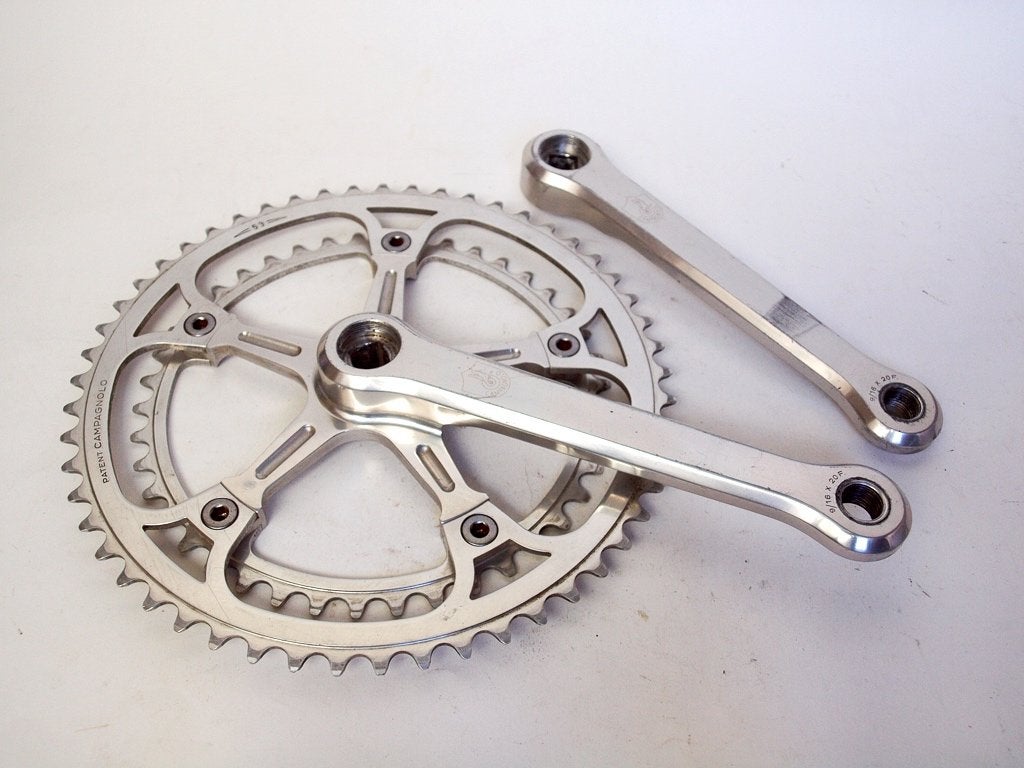 Campagnolo Super Record Crankset Non Fluted, Crankstel of Pedalen, Gebruikt, Campagnolo, Ophalen of Verzenden