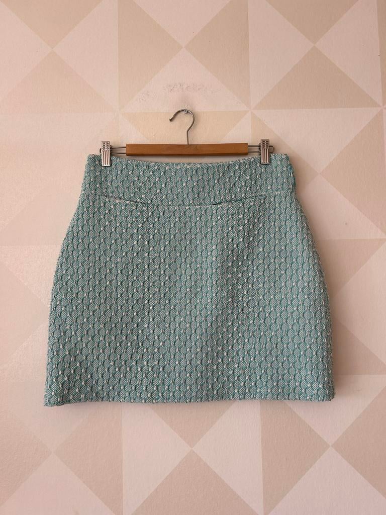 King Louie Skirt rok wit blauw M/38 zgan, Maat 38/40 (M), Blauw, Ophalen of Verzenden, Zo goed als nieuw