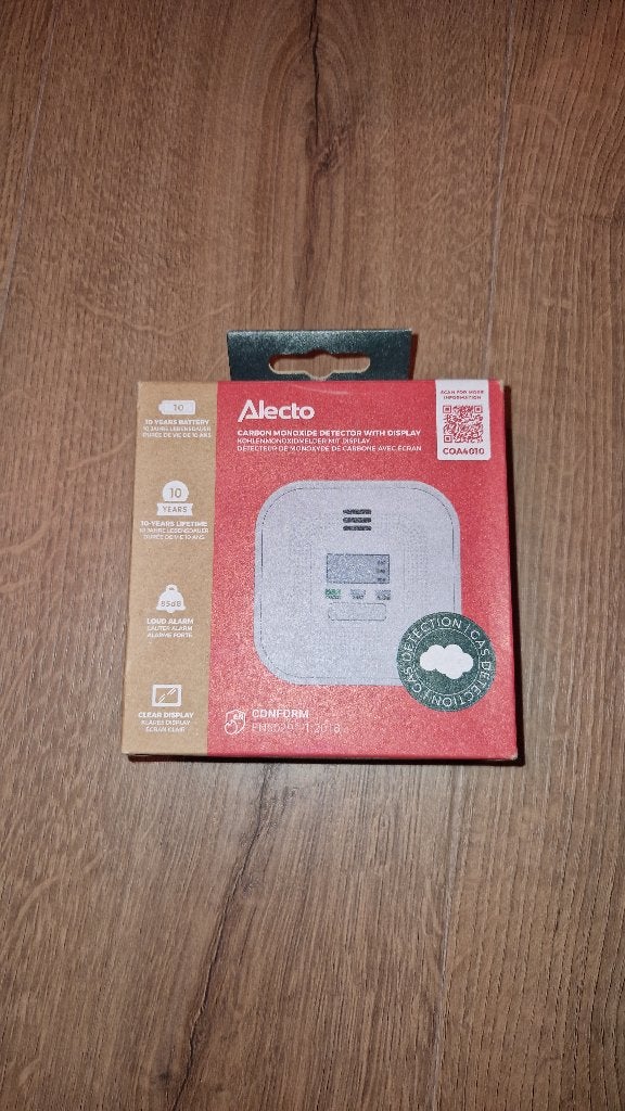 Alecto COA4010 Koolmonoxidemelder met display, Verzenden, Nieuw, Detector, Sensor of Melder, Overige soorten
