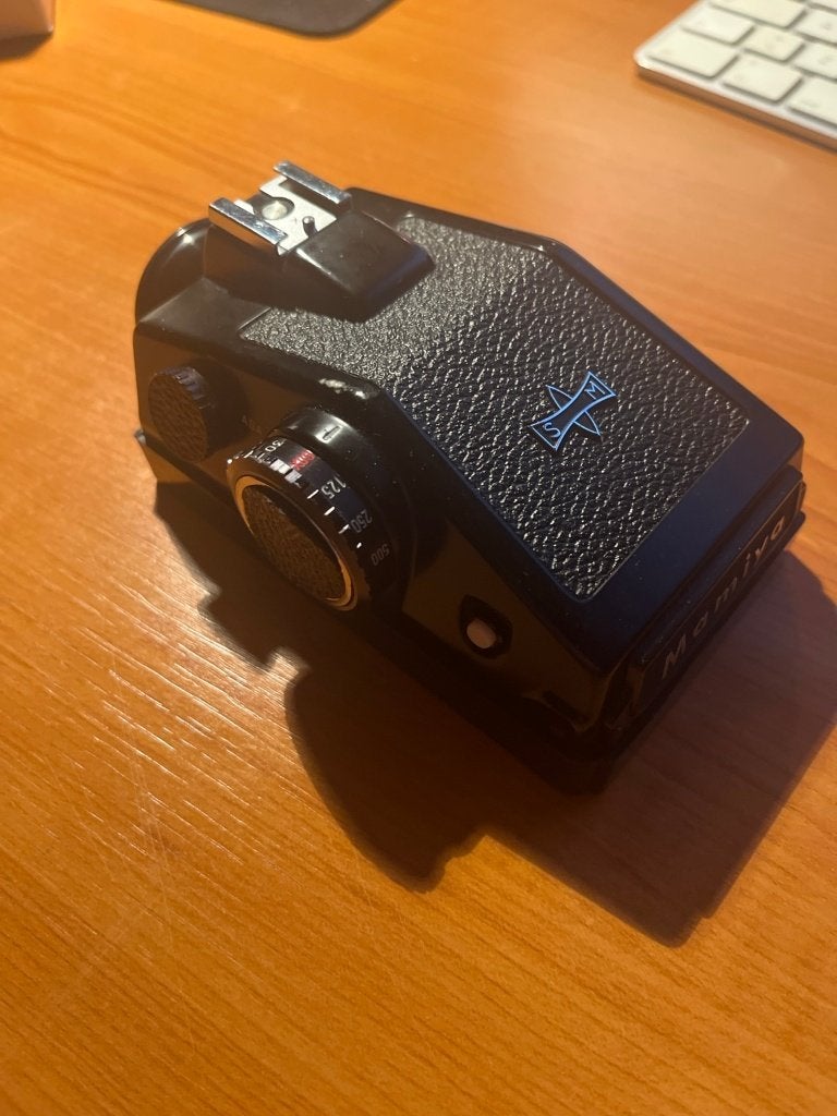 Mamiya M645 CdS Prism Finder met werkende lichtmeter, Ophalen, Gebruikt, Spiegelreflex, Overige Merken