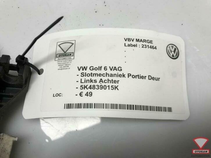 vw golf 6 vag slotmechaniek portier links achter 5k4839015k, Auto-onderdelen, Gebruikt, Volkswagen, Volkswagen AG, Achter