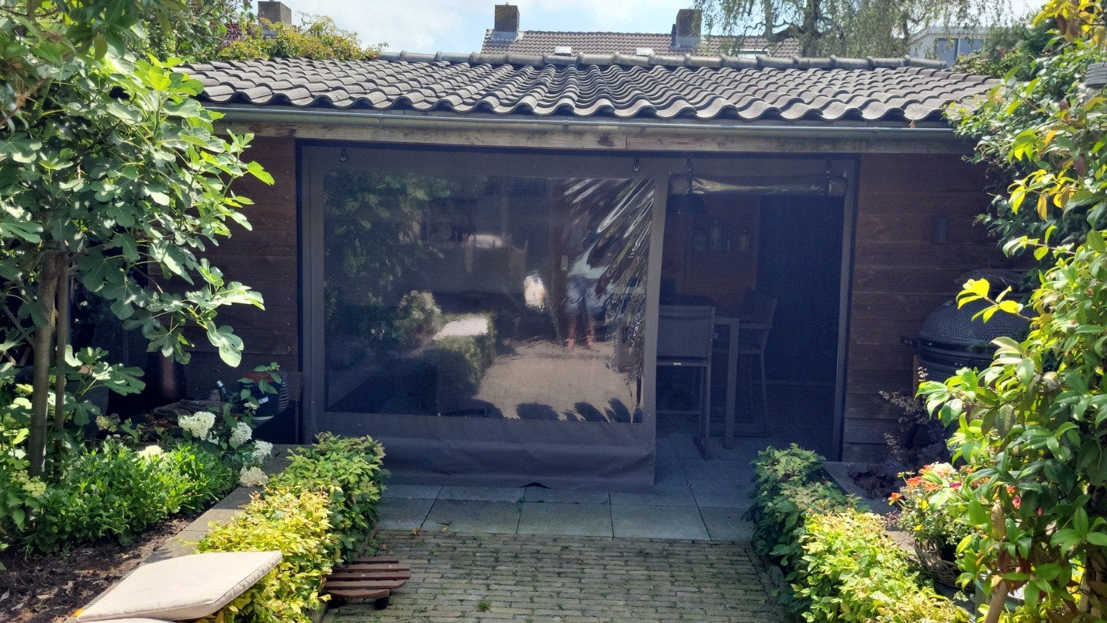 Oprolbare kunststof afscheiding voor overkapping, Tuin en Terras, Overkappingen, Ophalen of Verzenden