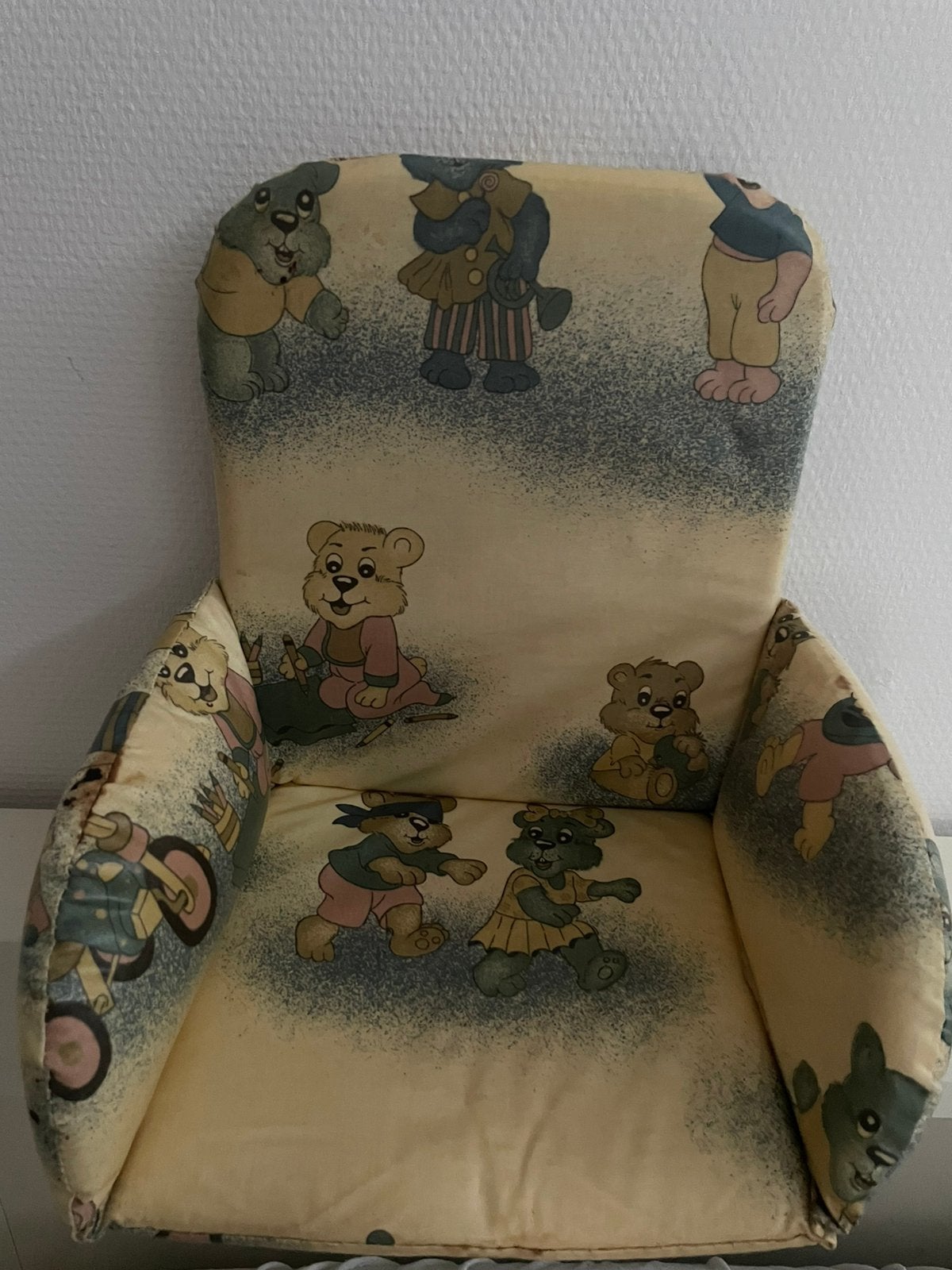 Kinderstoelverkleiner met berenprint. Crèmekleur, Ophalen of Verzenden, Gebruikt, Stoel(en)