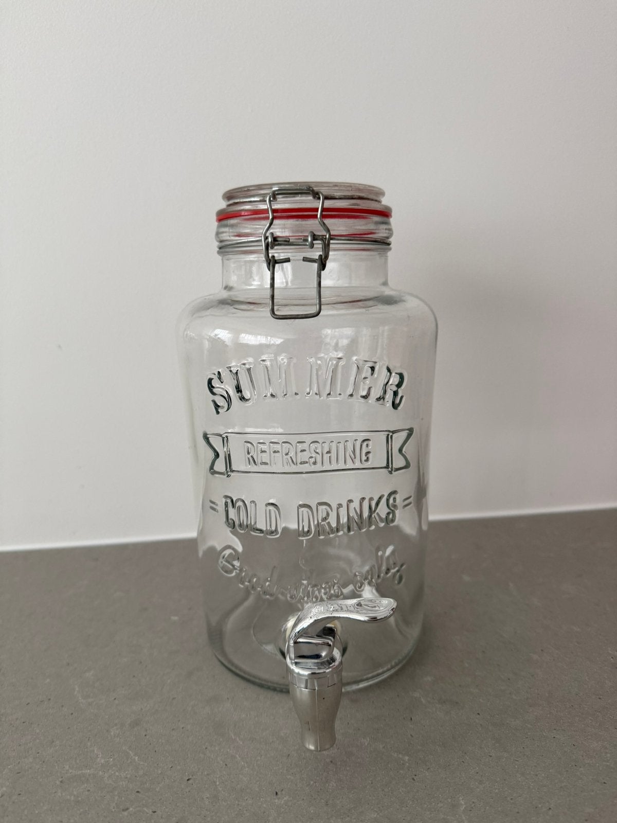 Glazen drank dispenser, Ophalen of Verzenden, Zo goed als nieuw