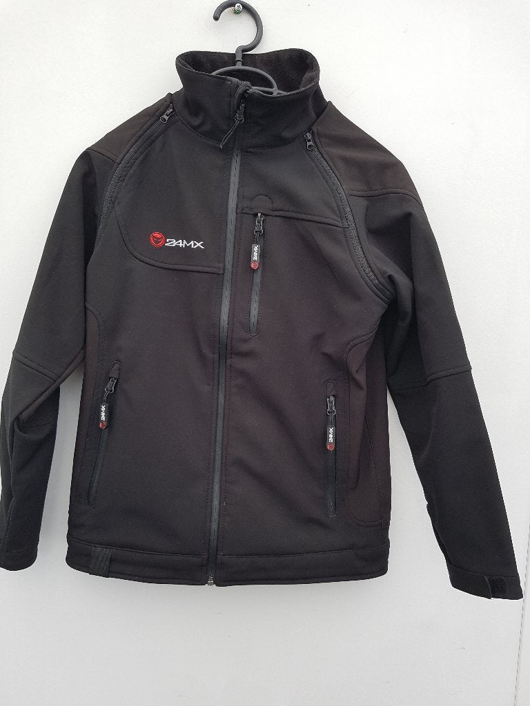 24 MX Softshell Kinderjas Zwart met Afritsmouwen Maat L, Kinderen en Baby's, Jongen of Meisje, Ophalen of Verzenden, Jas, 24 MX