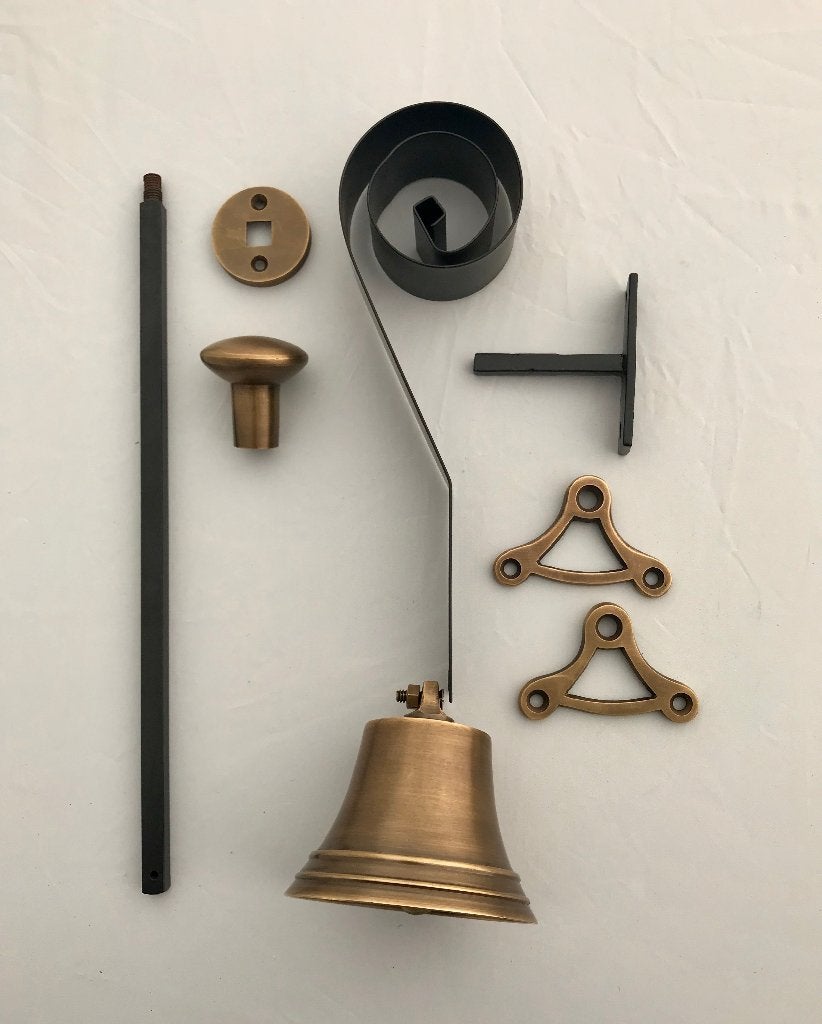 Trekbel,deurbel,bel,oudebel,authentieke bel,messing glans, Ophalen of Verzenden
