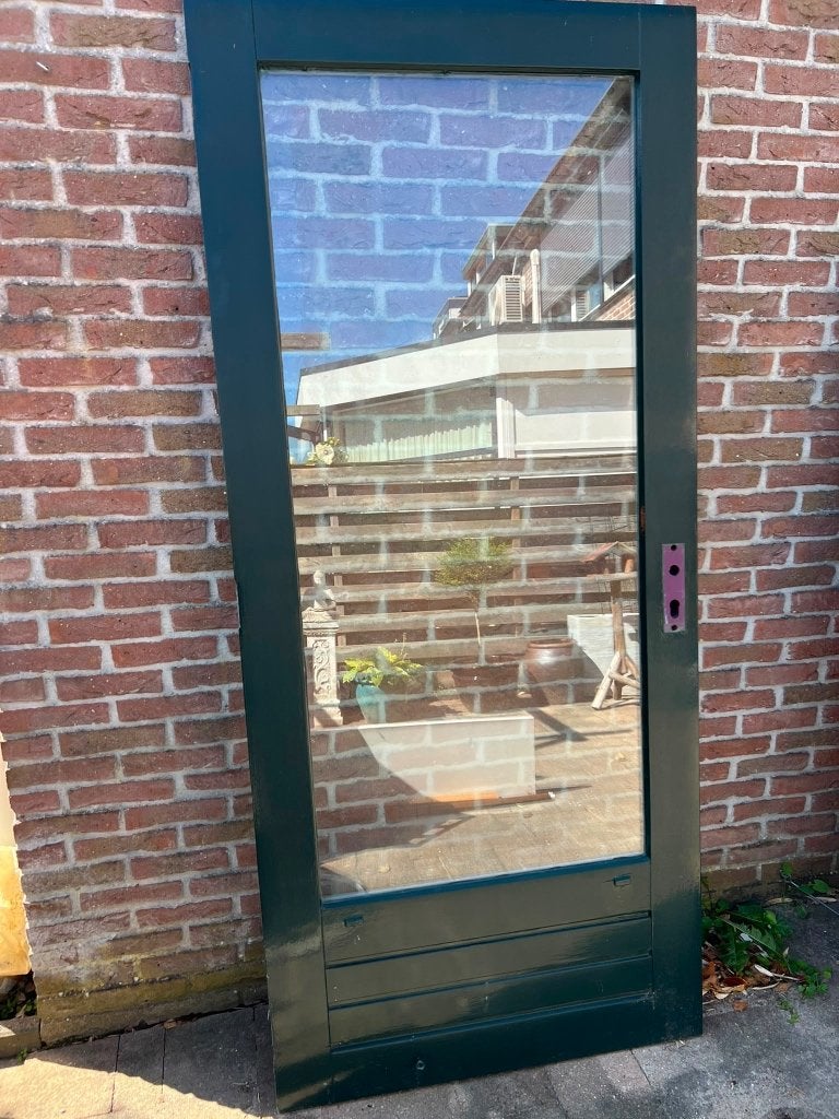 Achterdeur hardhout 211,5 x 93 gratis, Ophalen, Gebruikt, 80 tot 100 cm, Buitendeur