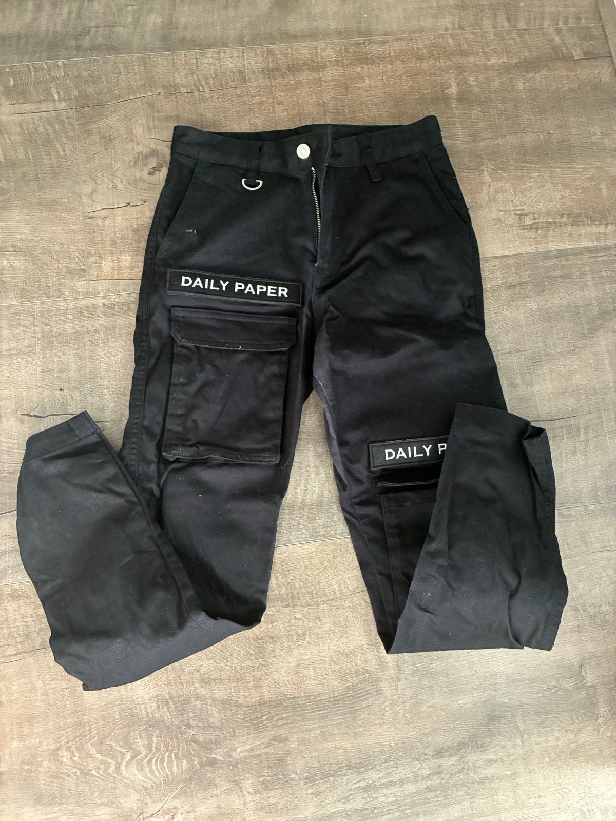 Daily Paper Cargo Broek Zwart - Maat XS, Zwart, Ophalen of Verzenden, Zo goed als nieuw, Maat 34 (XS) of kleiner