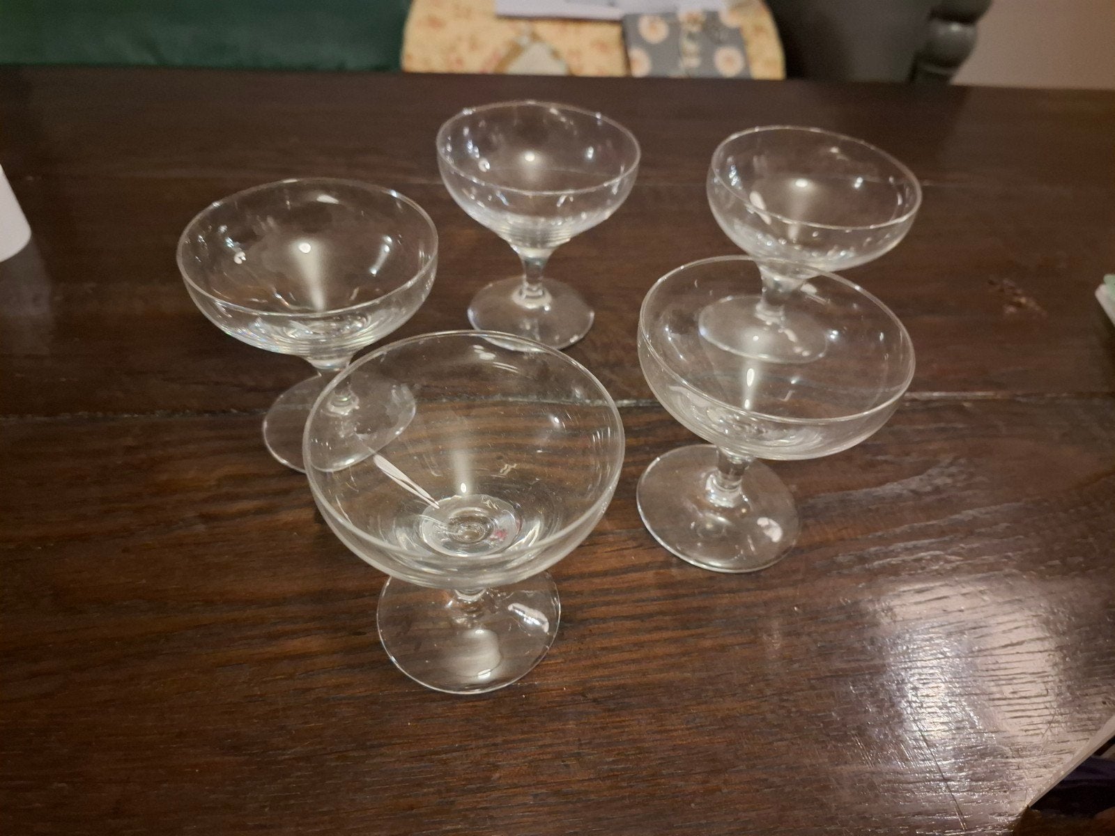 Set van 5 vintage coupe glazen, Antiek en Kunst, Ophalen of Verzenden