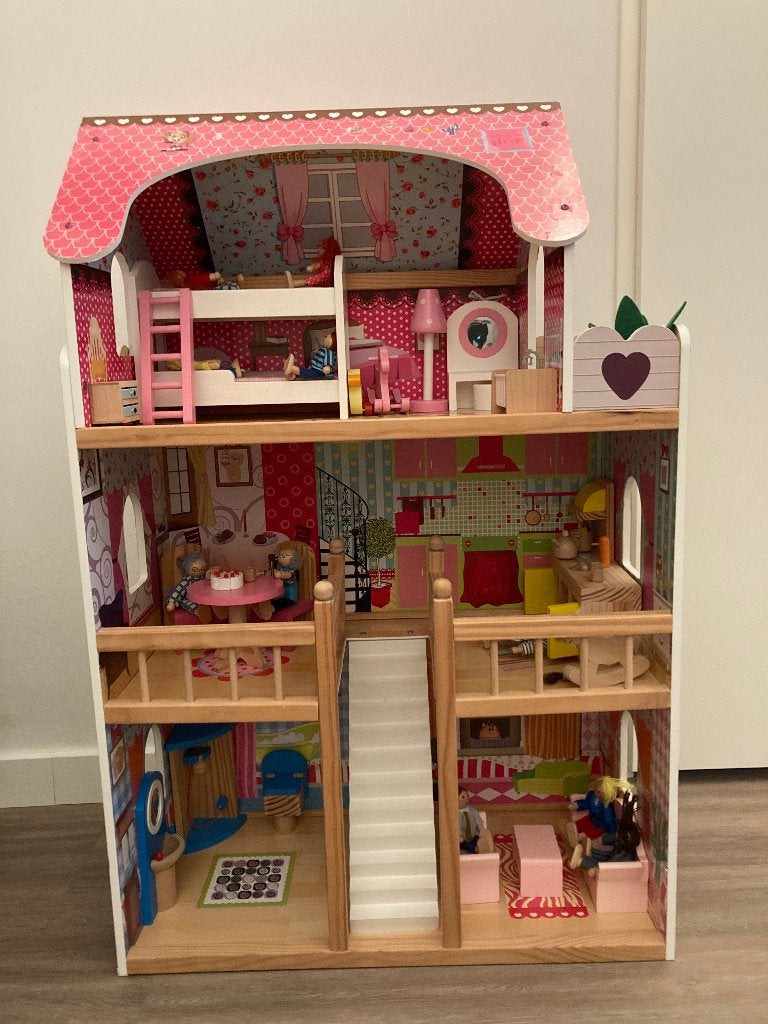 Houten poppenhuis Bandits & Angels - roze, Ophalen, Gebruikt, Poppenhuis