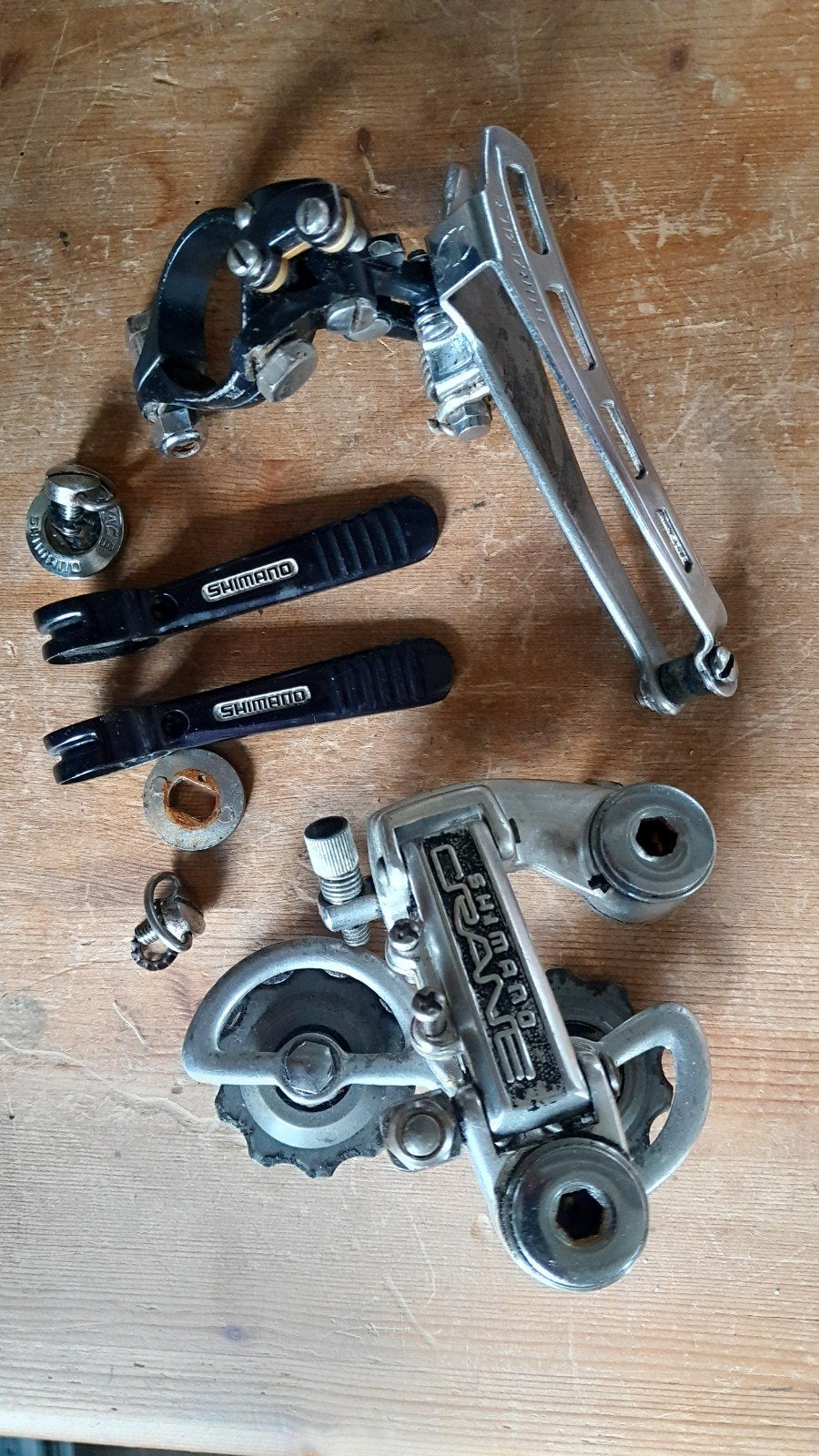 retro dura ace black crane 7100 7200, Fietsen en Brommers, Fietsonderdelen, Gebruikt, Ophalen of Verzenden, Derailleur of Ketting
