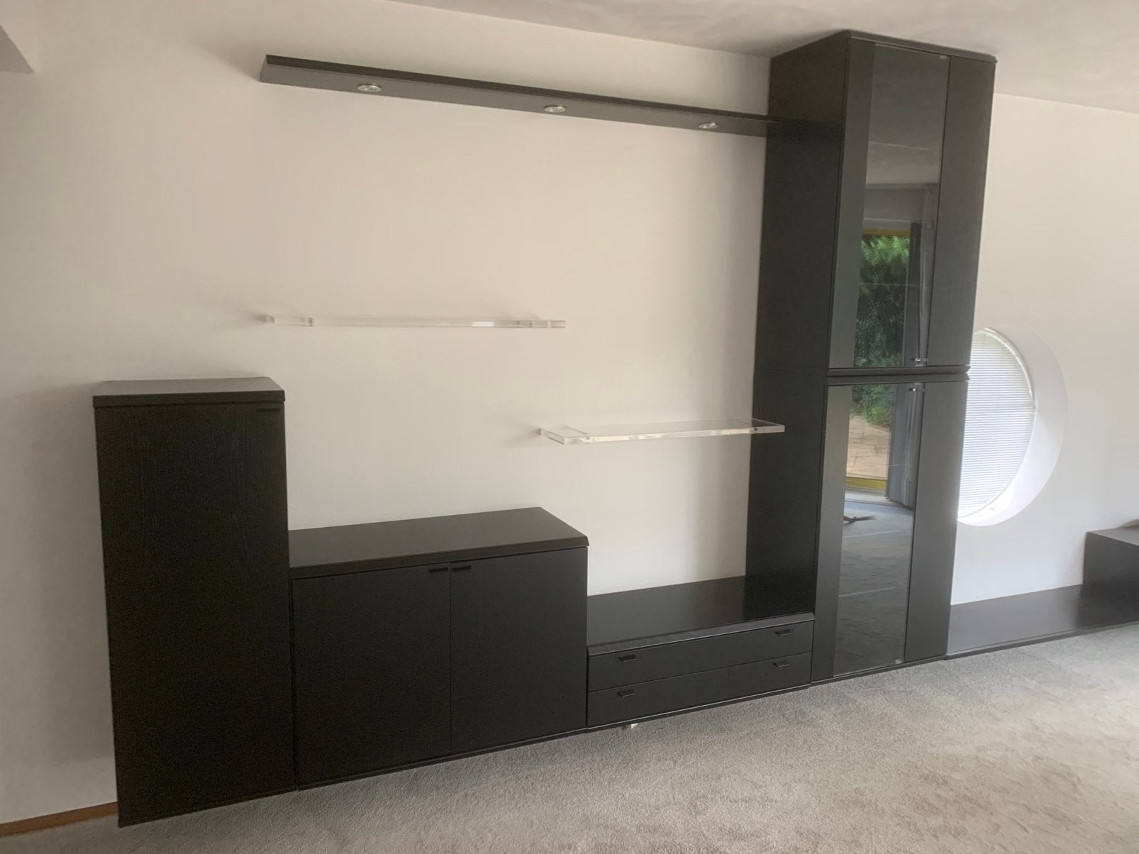 Wandmeubel, zwart. Merk Interstar, 200 cm of meer, 300 cm of meer, Ophalen of Verzenden, Zo goed als nieuw
