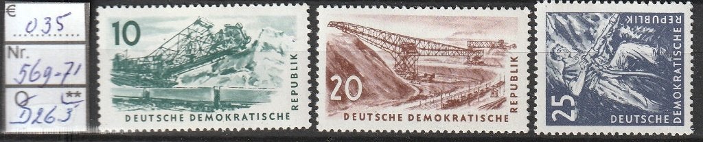 DDR Mijnbouw Michel 569-71 Nr.D263p, Verzenden, DDR, Postfris
