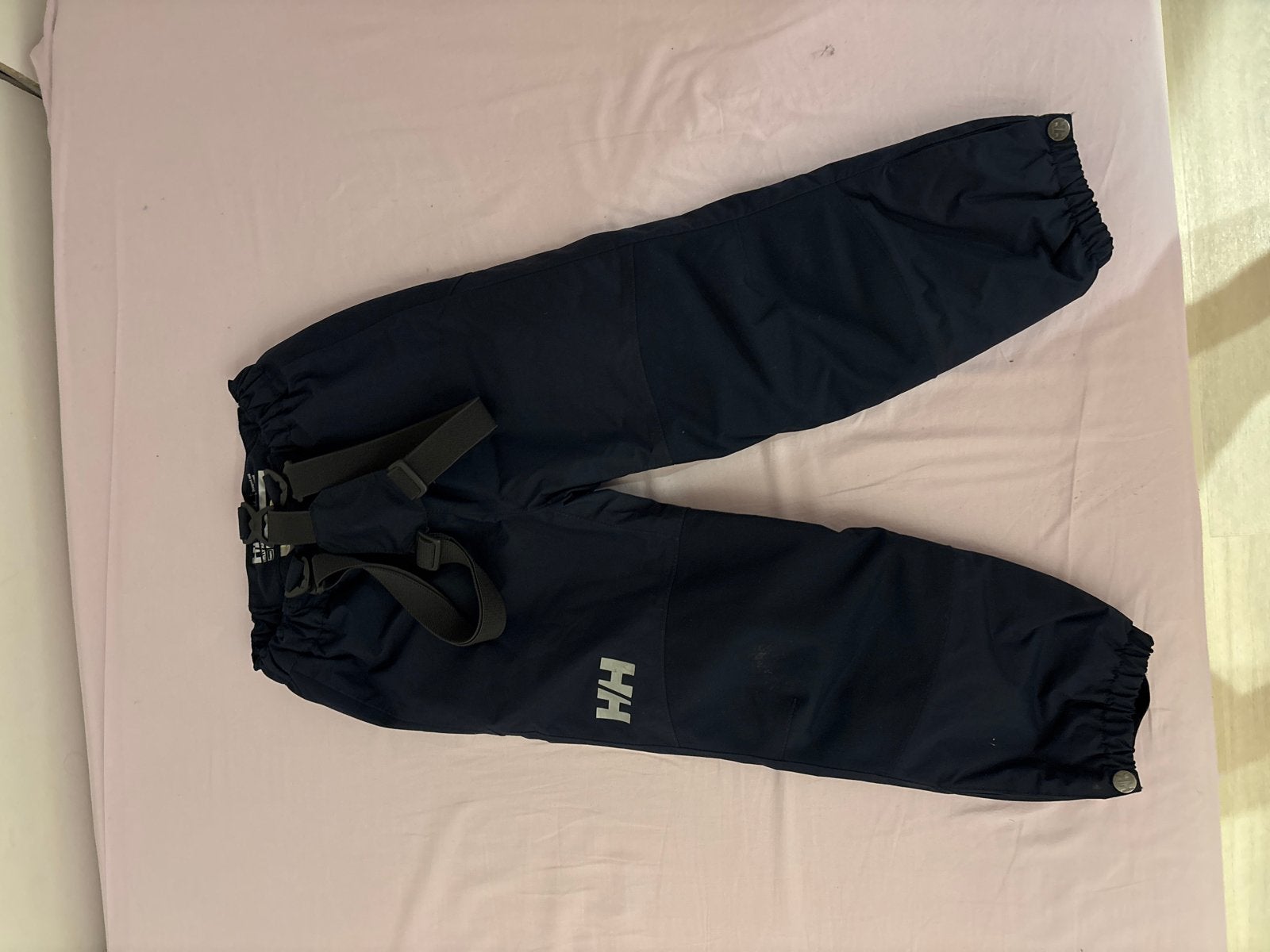 Helly Hansen skibroek/regenbroek - Donkerblauw 104, Ophalen of Verzenden, Zo goed als nieuw, Maat 104