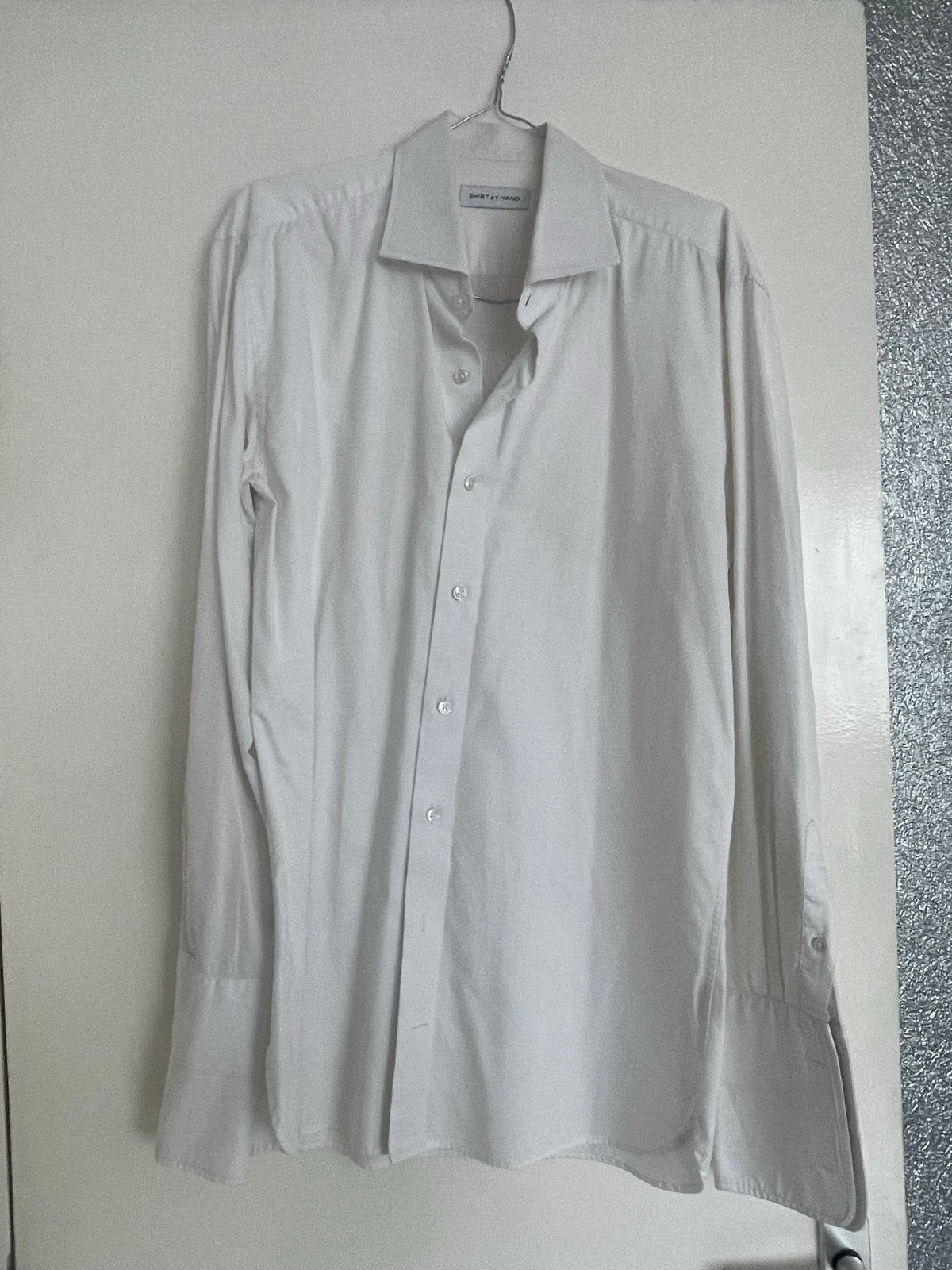 Wit overhemd van Shirt by Hand, Ophalen of Verzenden, Zo goed als nieuw, Wit, Halswijdte 39/40 (M)