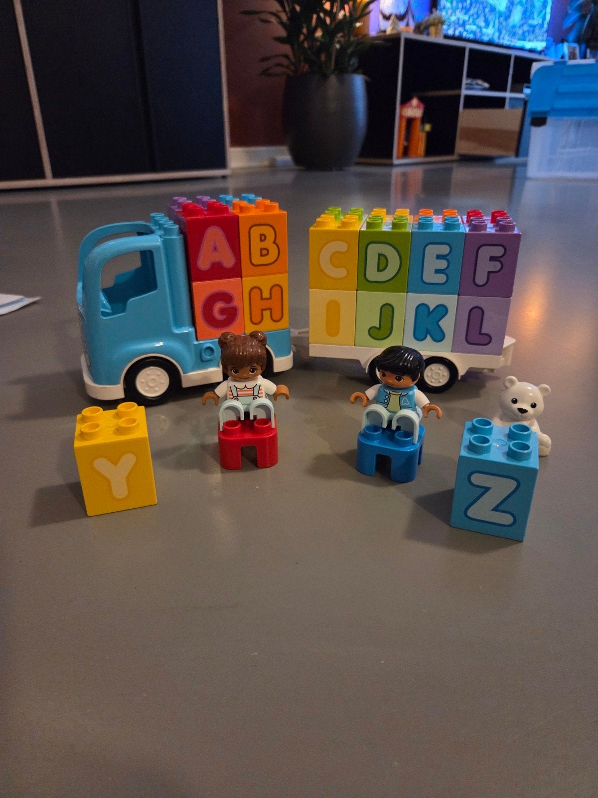 Duplo letter-truck set 10915, Ophalen, Zo goed als nieuw, Duplo, Complete set