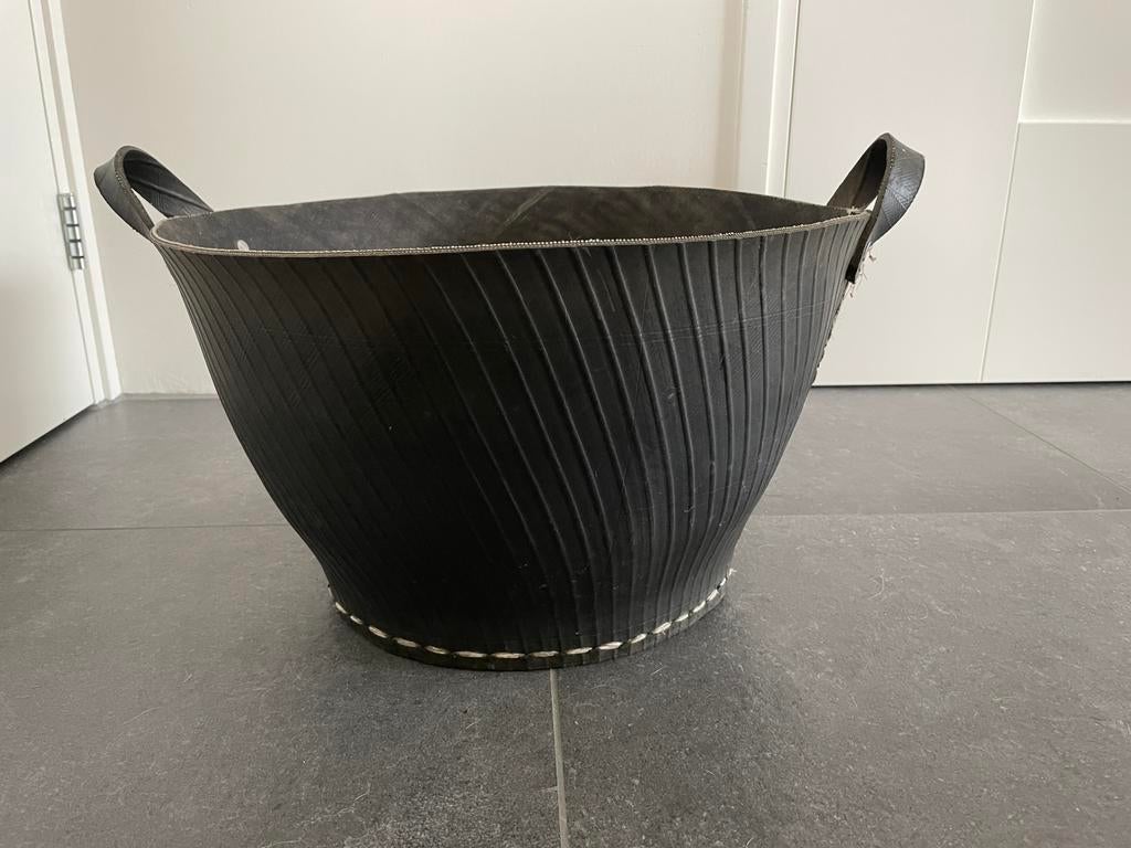 Rubberen (gerecycled) Hout-Mand, Ophalen, Gebruikt, Rond, Riet