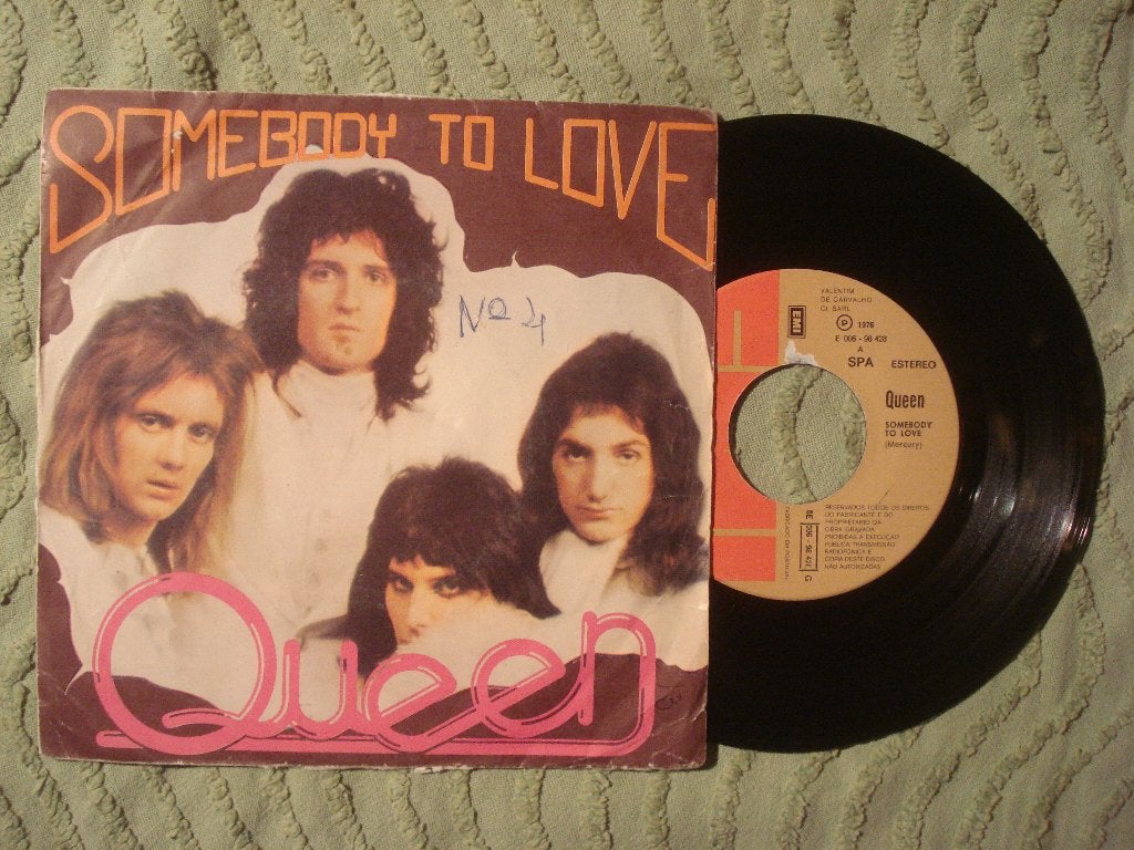 Queen 7" Vinyl Single: ‘Somebody to Love’ (Portugal), Cd's en Dvd's, Vinyl Singles, Ophalen of Verzenden, Gebruikt, 7 inch, Rock en Metal