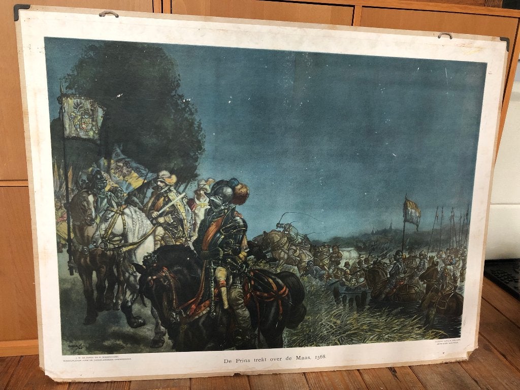 schoolplaat "De prins trekt over de Maas", Ophalen, Geschiedenis