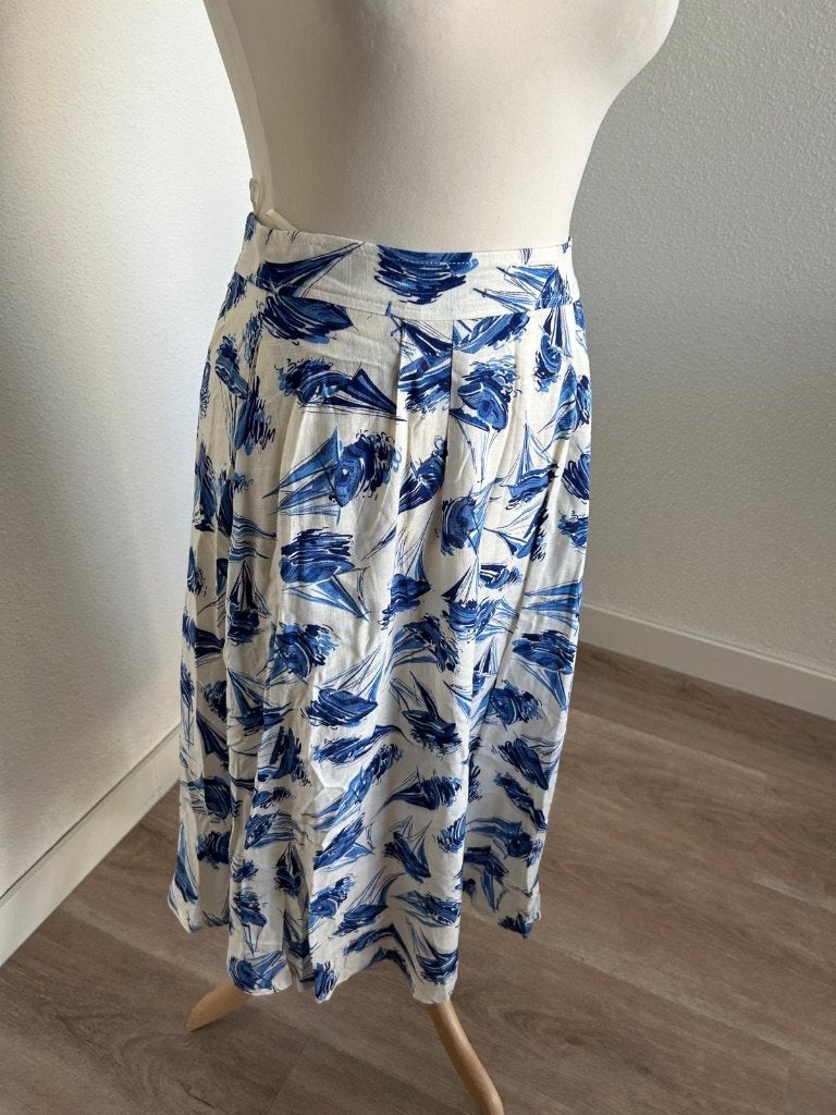 King Louie maat 38 NIEUWE circle skirt love boat midi 365, Maat 38/40 (M), Wit, Nieuw, Ophalen of Verzenden
