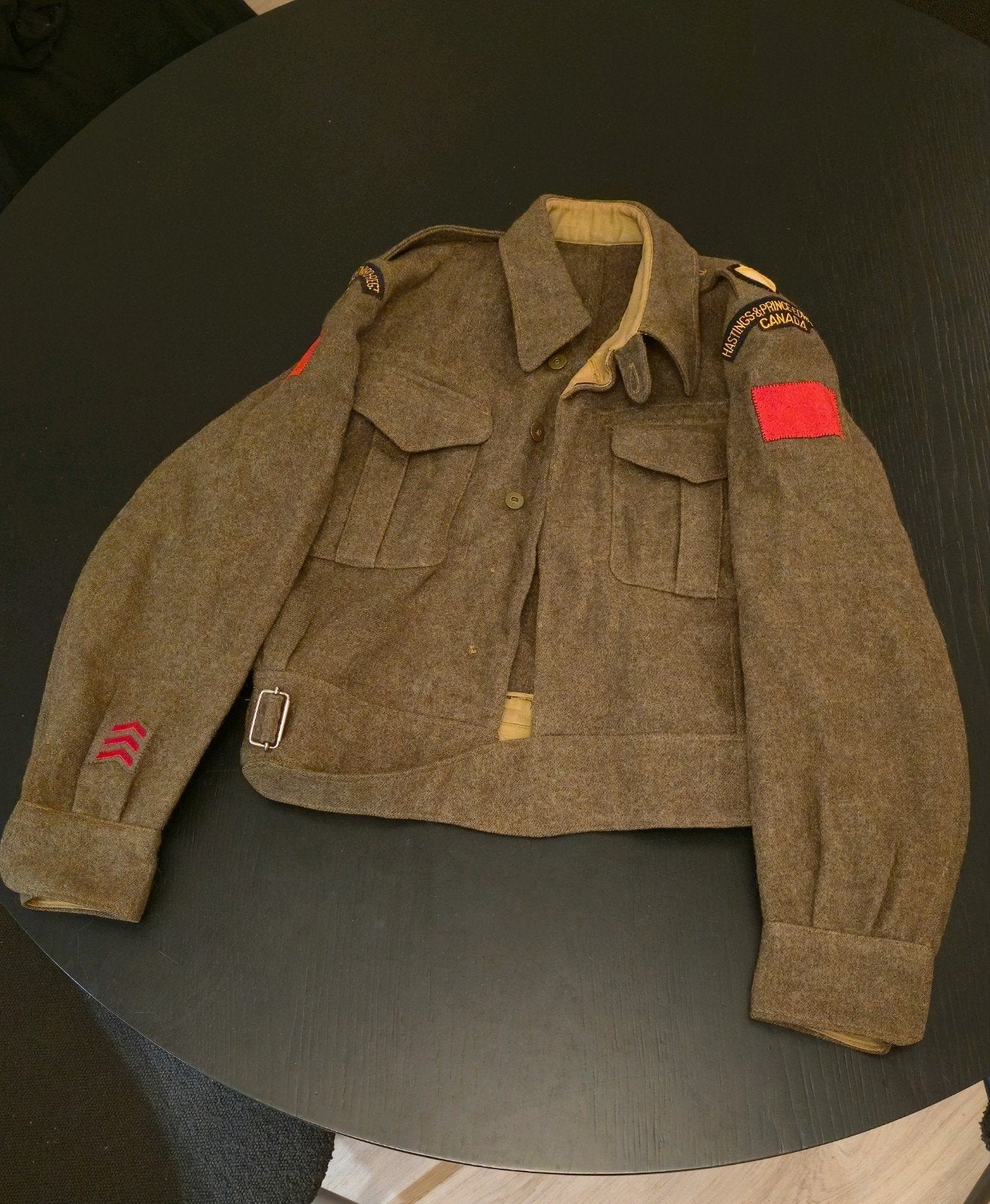 Hastings & Prince Edward Regt Canada battledress, Ophalen of Verzenden, Landmacht, Overige gebieden, Kleding of Schoenen