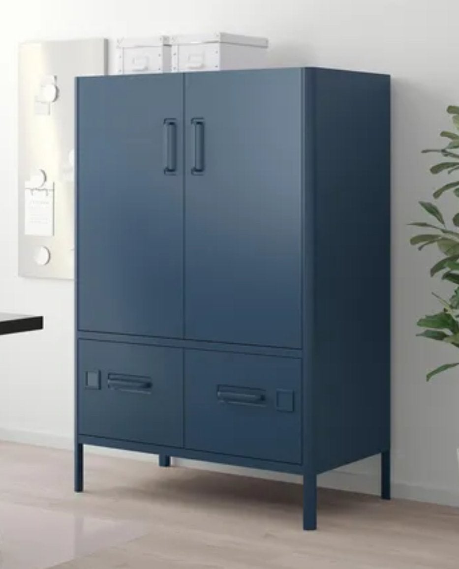 Petrolblauwe IKEA Idasen kast - zo goed als nieuw, Ophalen, Zo goed als nieuw
