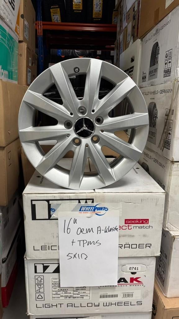 16'' Originele A-klasse velgen 5x112 TPMS, Gebruikt, Velg(en), 16 inch, Personenwagen