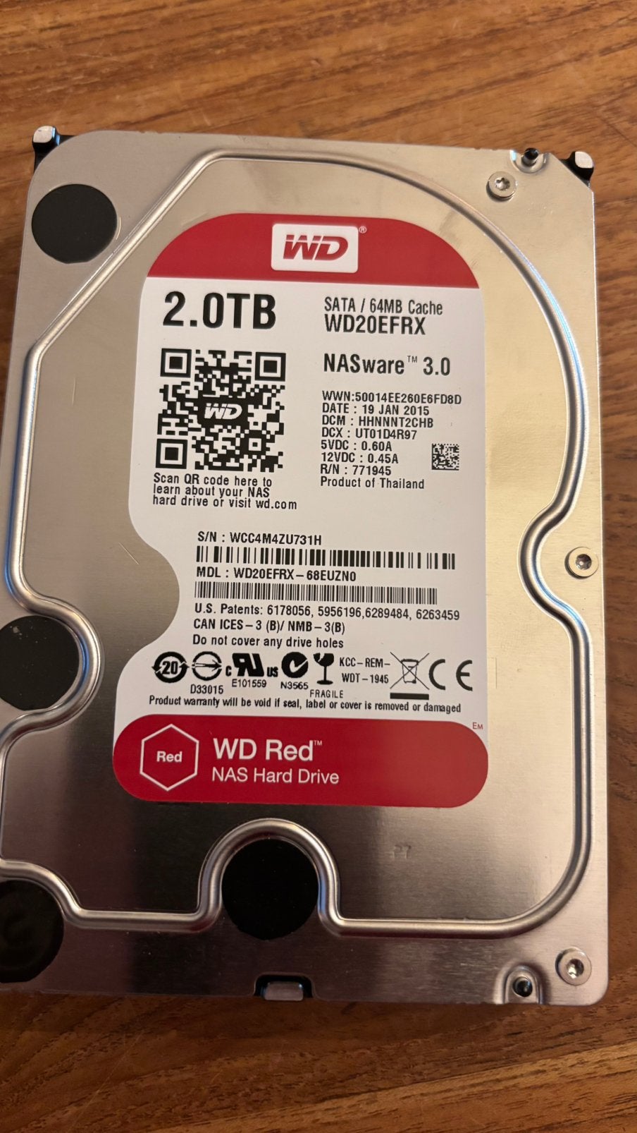 WD Red 2TB NAS HDD – 100% in orde, Computers en Software, Harde schijven, Gebruikt, Ophalen of Verzenden, Desktop, Intern