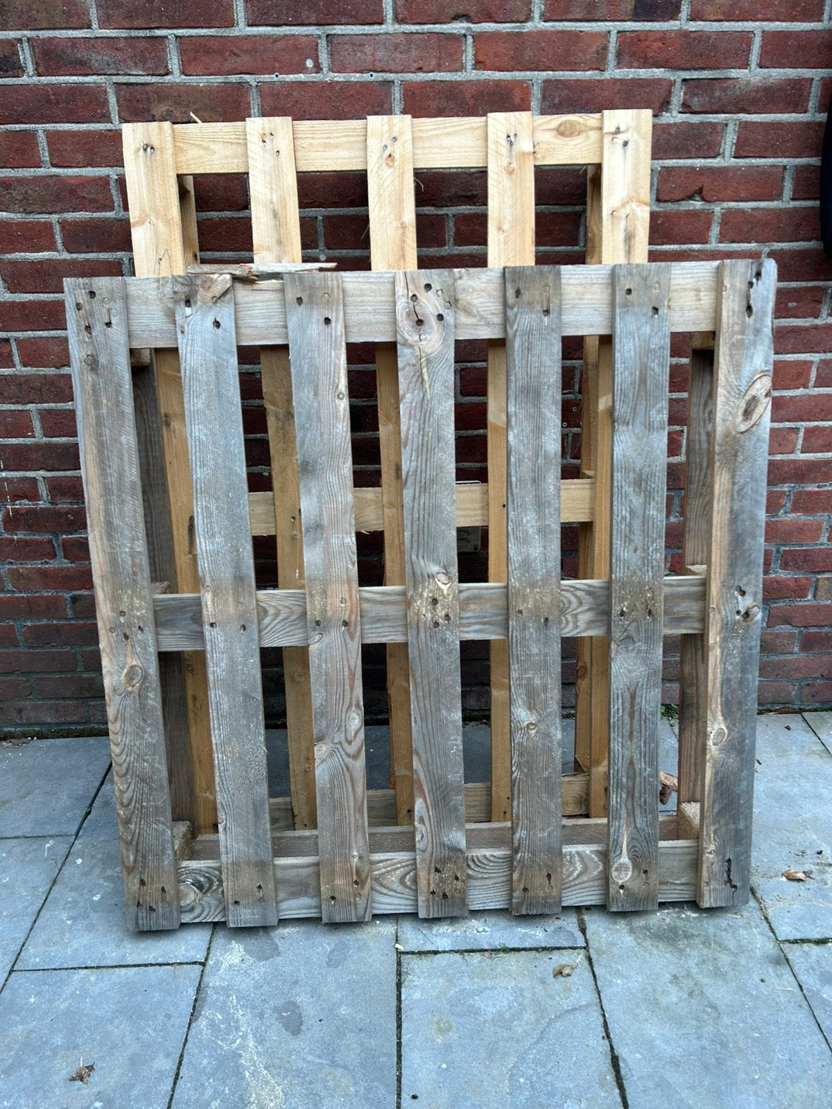 Twee houten pallets, Ophalen, Gebruikt, 50 mm of meer, Minder dan 200 cm