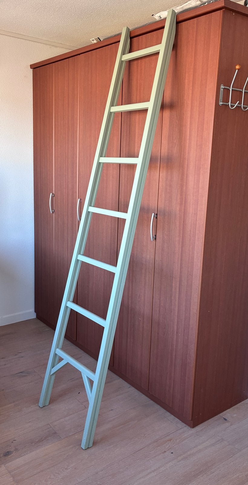 Houten decoratie ladder (238 cm) - mintgroen, Ophalen, Groen, Hout, Gebruikt