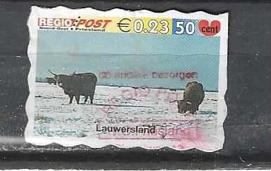 1999 regiopost Schotse hooglanders Lauwersmeer 23 euct 50ct, Ophalen of Verzenden, Na 1940, Gestempeld
