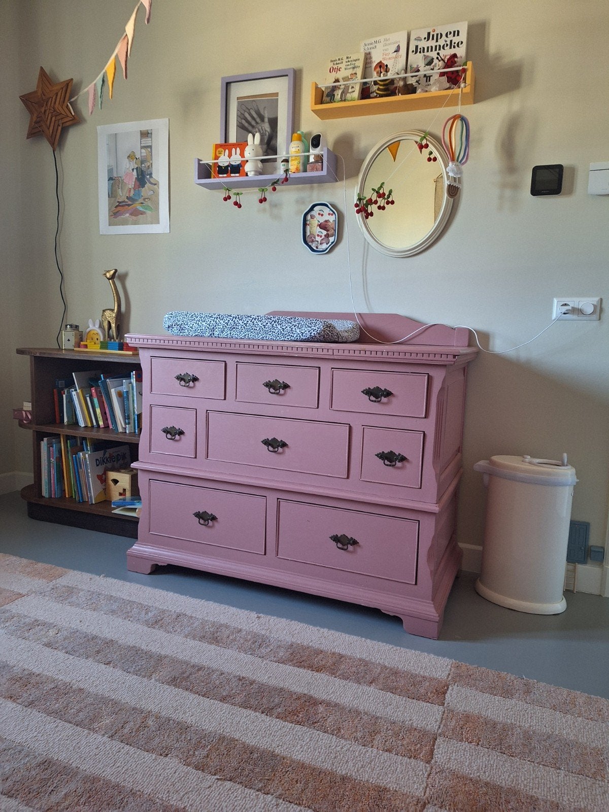 Vintage Roze Commode Ladekast - Perfect voor Kinderkamer, Ophalen, Gebruikt, 50 tot 70 cm, 100 cm of meer