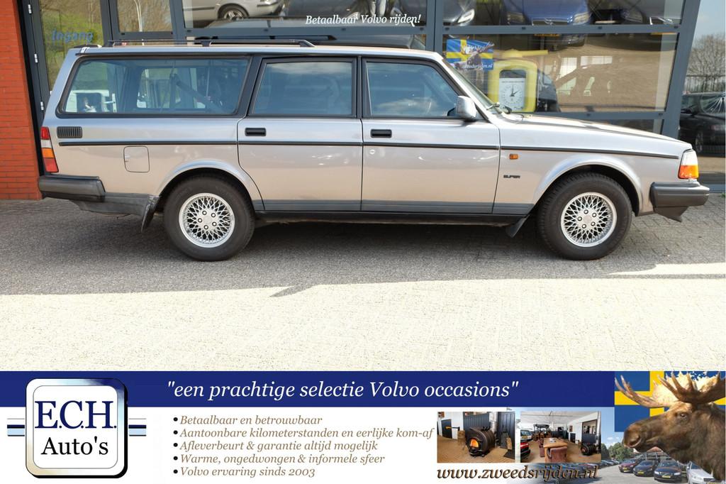 Volvo 240 2.0i Super Polar Estate APK t/m april 2028!, Auto's, Oldtimers, Achterwielaandrijving, Met garantie (alle), Leder, Handgeschakeld