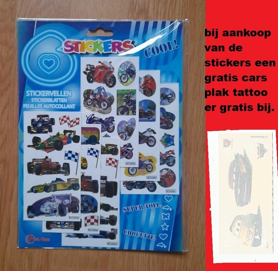 stickervellen race auto en motoren, Ophalen of Verzenden, Nieuw, Meerdere stickers