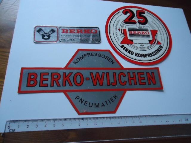 sticker oud BERKO Compressor wijchen motor techniek 3x, Verzenden, Zo goed als nieuw, Bedrijf of Vereniging