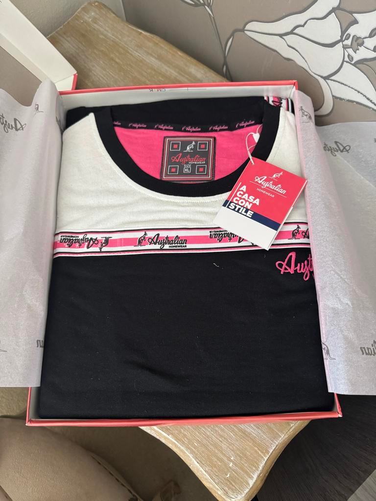 Australian Homewear Dames Trainingspak Zwart/Wit/Roze, Ophalen of Verzenden, Nieuw, Maat 46/48 (XL) of groter, Zwart