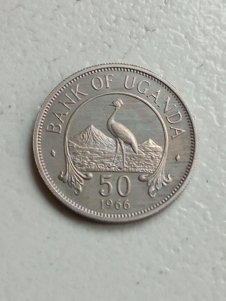 Oeganda 50 cent 1966., Ophalen of Verzenden, Overige landen, Losse munt