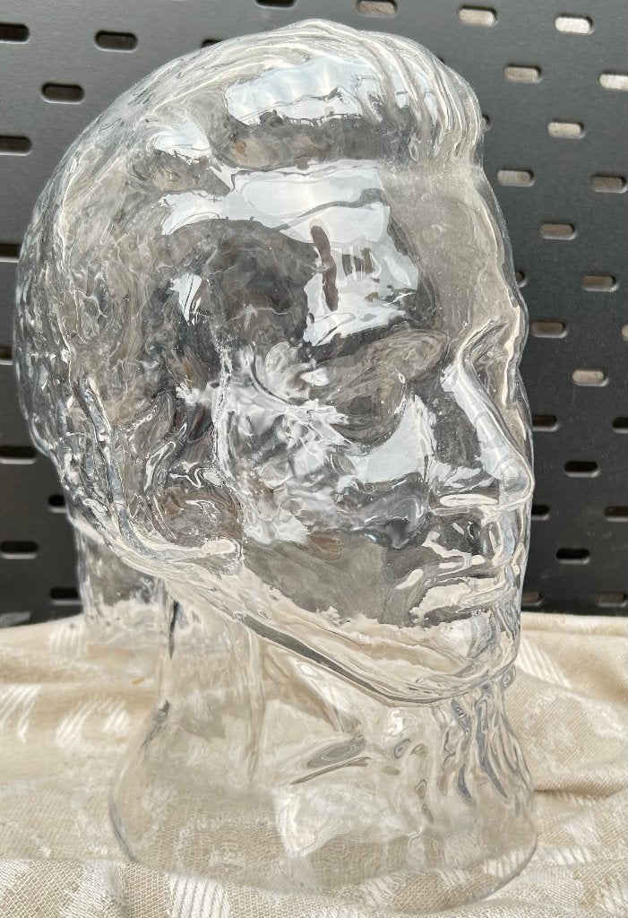 Vintage glazen hoofd Mozart, 25 cm hoog, Ophalen of Verzenden