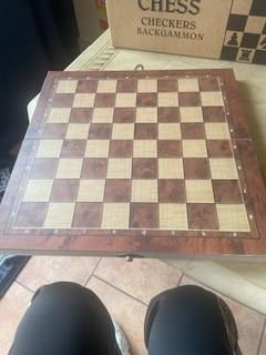 Chess schaak dam backgammon spel hout, Ophalen of Verzenden, Nieuw