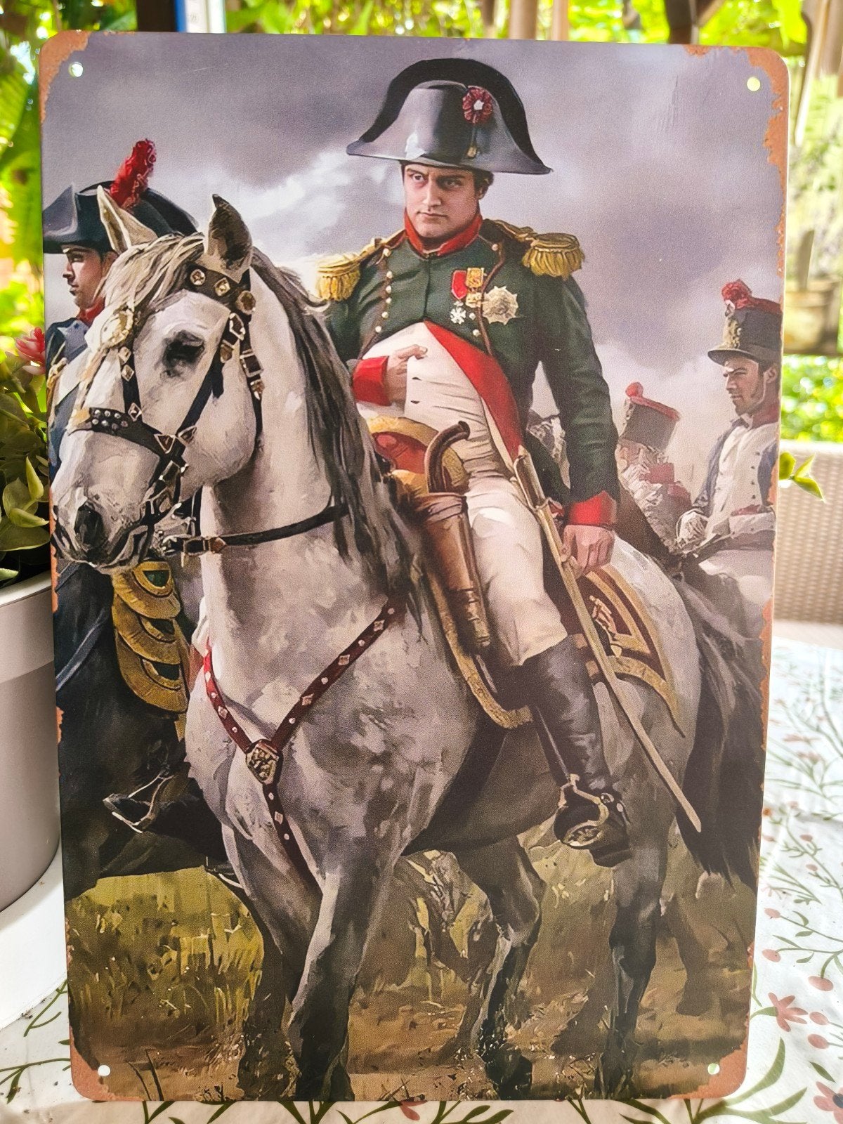 Metalen bord Napoleon te paard - Vintage stijl, Ophalen of Verzenden, Landmacht, Nederland