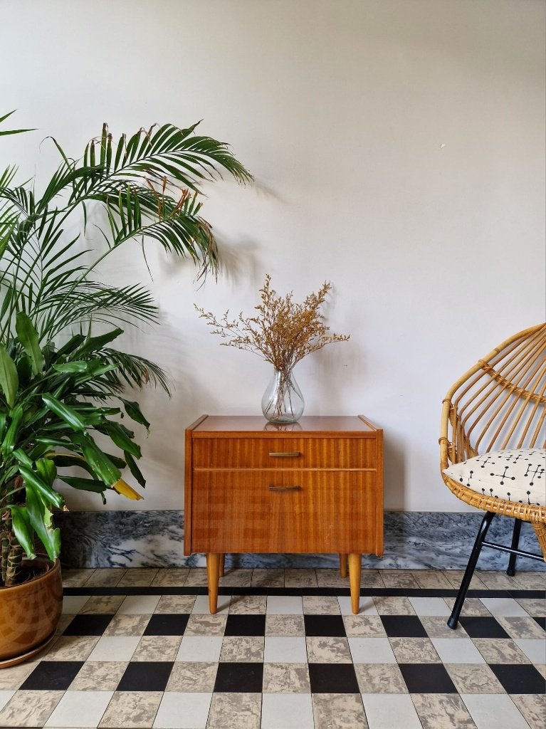 Vintage midcentury kastje | nachtkastje | retro, Ophalen, Gebruikt