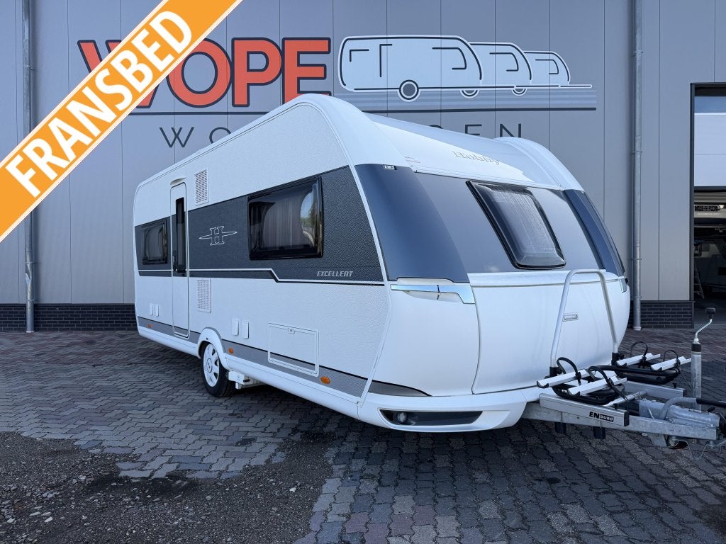 Hobby Excellent 560 CFE MOVER TENT FIETSENDRAGER, Rondzit, Hobby, Bedrijf, Fietsenrek