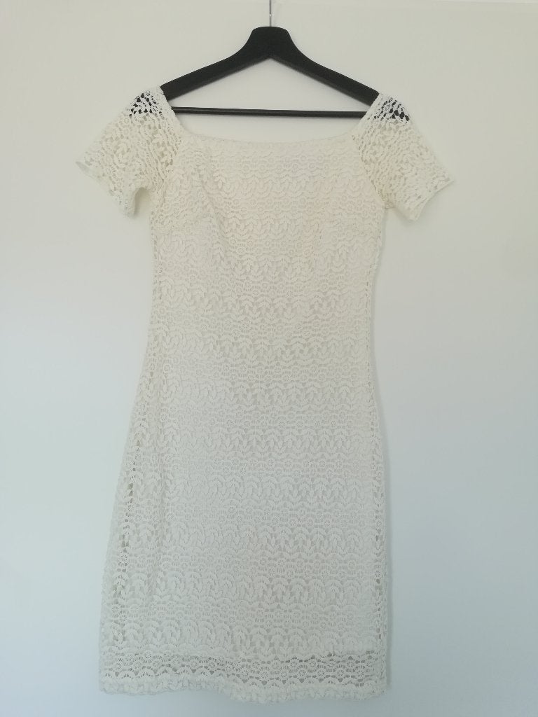 Zara Broderie Jurk Wit maat S, Ophalen of Verzenden, Zo goed als nieuw, Maat 36 (S), Boven de knie