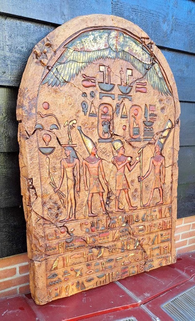 2 x fraai gedetailleerde Egyptische ceremoniële panelen., Ophalen, Meerkleurig, Zo goed als nieuw, Wandbord of Wandpaneel
